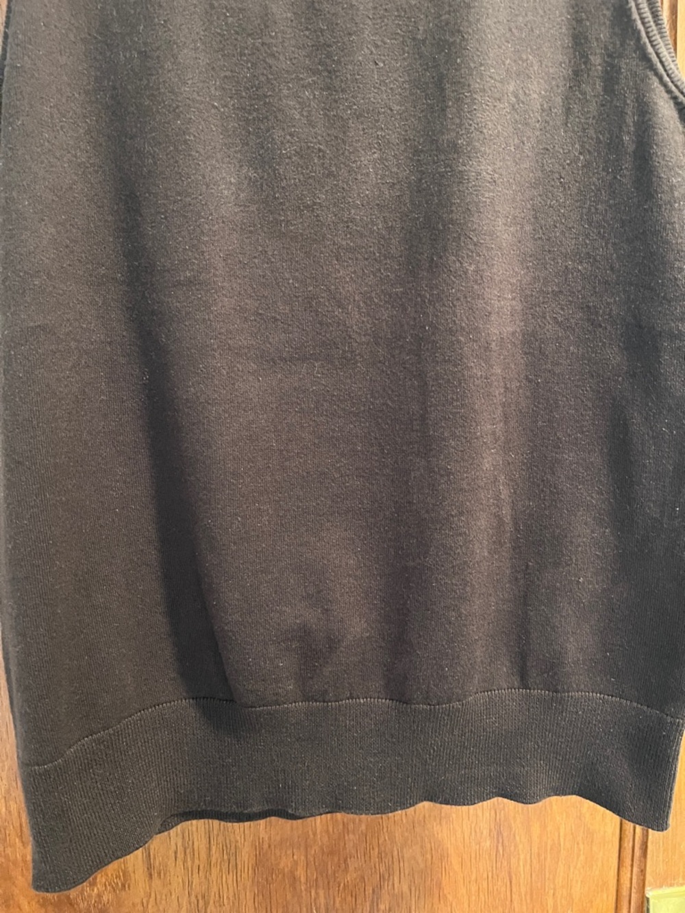 Talbots Brown Rib-Trim Tank Sweater - Picture 3 of 7